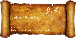 Jakab Avarka névjegykártya